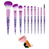 Kit Pincéis Maquiagem Hexagonal Viagem Passeios Com Estojo
