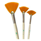 Kit Pincel De Seda Estetica P/ Acido N 2, 4 ,6 Estek Cor Branco
