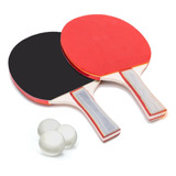 Kit Ping Pong 2 Raquetes Tenis De Mesa Emborrachadas 3 Bolas