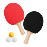 Kit Ping Pong Tênis De Mesa Com 2 Raquetes + 3 Bolinhas