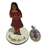 Kit Pingente Medalha Beata Menina Benigna + Imagem Em Mdf