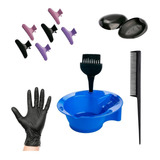 Kit Pintura De Cabelo Pente Luva Piranha Protetor De Orelha