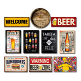 Kit Placas Decorativas Bebidas Mdf - 10 Placas