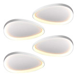 Kit Plafon Seixos De Sobrepor 42x42cm 28w Bivolt 3000k -4un