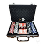 Kit Poker Profissional Maleta 200 Fichas 4 Baralhos E Dados