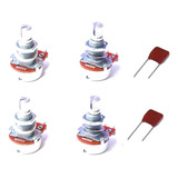Kit Potenciômetros Les Paul 2 Vol + 2tone + 2 Capacitores