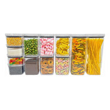 Kit Potes Porta Mantimento Hermético Quadrado Cozinha 12 Uni