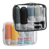 Kit Potes Silicone Frascos Viagem 17 Peças Cosmeticos Creme