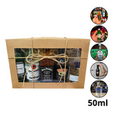 Kit Presente Absolut Baileys Jack Bacardi Tanqueray 50ml