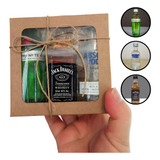Kit Presente Jack Daniels + Tanqueray Ten + Absolut 50ml