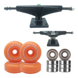 Kit Promoção Truck 129 Mm Roda 53 Mm Rolamento Stick 