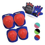 Kit Proteção Infantil Patins Skate Bicicleta C/ Luva Cores