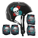Kit Proteção Infantil Patins Skate Bicicleta Roller Black