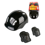 Kit Proteção Skate Patins Bike Long Capacete/azul Fenix