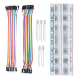Kit Protoboard 830 Pontos + Jumper Mxm + Mxf + Leds