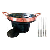 Kit Provolera Depedra Sabãopara Queijo Rechaud E 6 Garfinhos