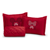 Kit Quarto Mickey Minnie Casal 3 Peças Box Matelada Bordada