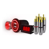 Kit Rack Móvel ( Botão, Voltímetro, Tomada Usb 6.0, Rca )