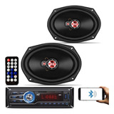 Kit Rádio Mp3 Bluetooth Pen Driver + Par A. Falantes 6x9 Tr