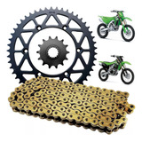 Kit Relação Kxf 250 450 Klx 450 Trilha Enduro Corrente Gold