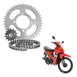 Kit Relação Shineray 50 Phoenix Transmissao Aco 1045 
