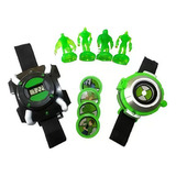 Kit Relógio Ben 10 Omnitrix Lançador De Discos Sons E Luzes