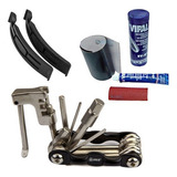 Kit Reparo Pneu Bike Canivete Ferramentas Chave Bicicleta