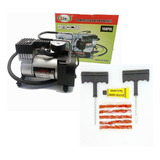 Kit Reparo Remendo Pneu + Compressor De Ar P/ Carro Caminhão