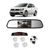 Kit Retrovisor Lcd + Câmera Visão Noturna 2x1 + Sensor De Estacionamento Ré Voyage G5 09 10 11 12