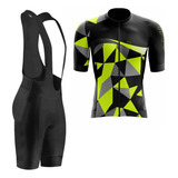 Kit Roupa De Ciclismo Masculino Bretelle Gel E Camisa Ziper