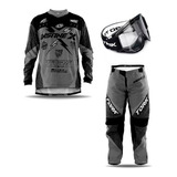 Kit Roupa De Motocross Conjunto Trilha Calca Camisa Óculos