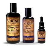 Kit Shampoo + Balm + Óleo Para Barba Viking Mar