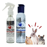 Kit Shampoo E Banho Seco Pet Hamster Roedores 120ml
