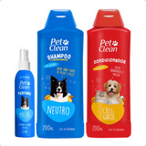 Kit Shampoo Neutro + Condicionador + Perfume Cachorro E Gato