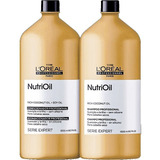 Kit Shampoo Nutrioil Loreal 1500ml Nutrição E Brilho + Creme
