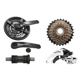 Kit Shimano 21v - Pedivela +central + Catraca + Cambio Diant