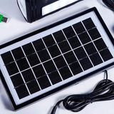 Kit Sistema De Luz Solar Com Placa Lâmpadas E Bateria Cor Preto