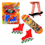 Kit Skate E Patins De Dedo Brinquedo Infantil Manobras