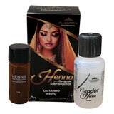 Kit Sobrancelha Profissional Designer Navalhete E Pincel Tom Castanho Médio
