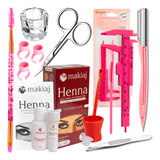 Kit Sobrancelhas Henna Makiaj Iniciante Completo Henna + Paq