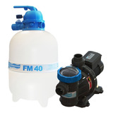Kit Sodramar Filtro Para Piscina Fm 40 + Bomba 3/4 Cv Bmc 75