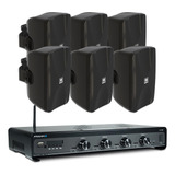 Kit Som Ambiente 6 Caixas Jbl Outdoor Amplificador Frahm 