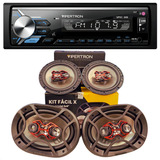 Kit Som Automotivo Radio Vipertron + Kit Facil Bravox Par Alto Falante 6 + 6x9 Tnt Full