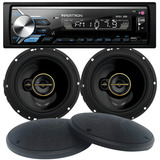 Kit Som Automotivo Radio Vipertron + Par Alto Falante Aurum Hurricane 6 Polegadas 120 Rms + Tela 6 Tipo Pioneer Preta Tnt Full