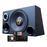 Kit Som Caixa Trio Woofer Compet Radio Aparelho Bluetooth
