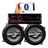 Kit Som Carro Radio Mp3 Bluetooth Usb + 2 Falantes 5 Pol