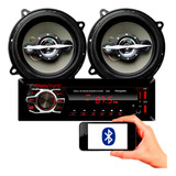 Kit Som Carro Radio Mp3 Bluetooth Usb + 2 Falantes 5 Pol