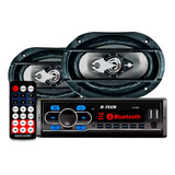 Kit Som Radio Mp3 Bluetooth + 2 Kit Alto Falante 6x9 200w