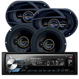 Kit Som Radio Vipertron + Alto Falantes Hurricane 6 + 6x9 Polegadas Aurum Automotivo 380 Watts Rms Bluetooth Tiger Auto