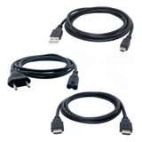 Kit Sony Ps3 Cabos P/ Ps3 Energia Usb+ Força Ac+hdmi 1.5 M